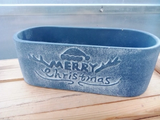 Keramický květináč s vánočním motivem modrý 26cm