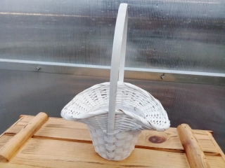 Ratanový košík bílý 30cm