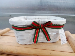 Ratanový košík bílý 25x11cm