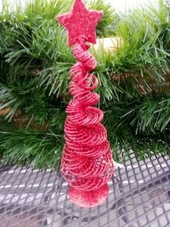Vánoční stromeček drátěný červený 20cm