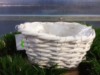 Proutěný košík bílý 19cm