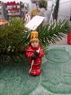 Vánoční baňka skleněná hasič 5cm
