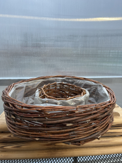 Dekorační truhlík proutěný 43x12(díra 21cm)