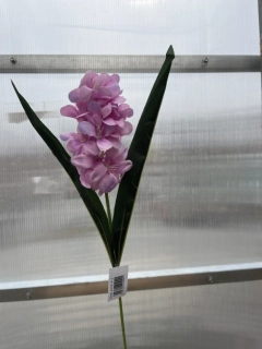 Umělá květina - Hyacint s listem  růžový  58cm 