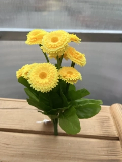 Uměla kytice - sedmikráska žlutá 26cm