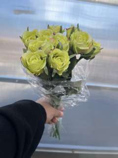 Umělý puget růži zelené 37cm 12ks