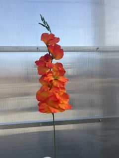 Umělá květina - Gladiola oranžová - 63cm