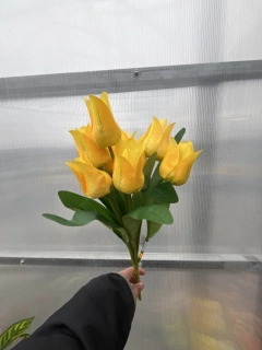 Uměla kytice tulipány žluté 40cm