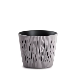Květináč SANDY ROUND s vkladem mocca 15.8cm