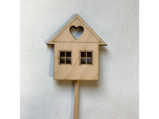 Dřevěný zápich domeček 10 cm
