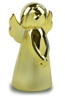 Keramická figurka anděla v.9cm zlatá